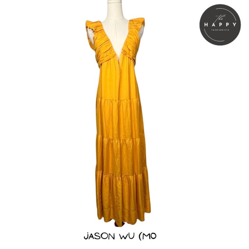 Jason Wu Mustard Yellow Ruffled Maxi Dress